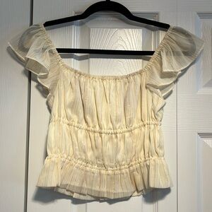 Cropped Ruffle Dress Shirt